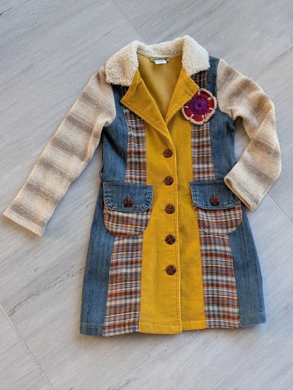 LITTLE MASS patchwork jacket coat 6 X